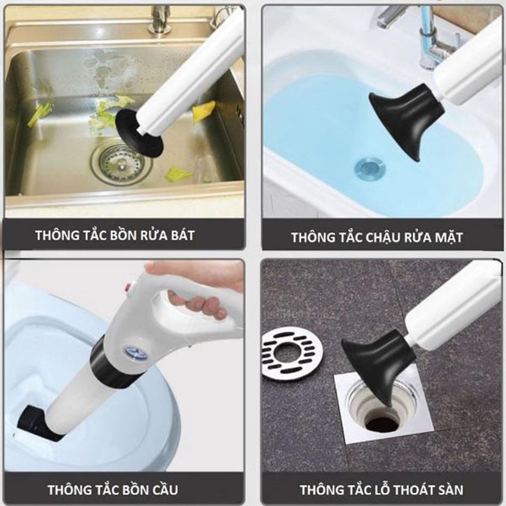 Dụng cụ thông tắc Bồn cầu Bồn rửa bát Cống Ống nước - Dạng Máy áp suất nén khí mã 70024