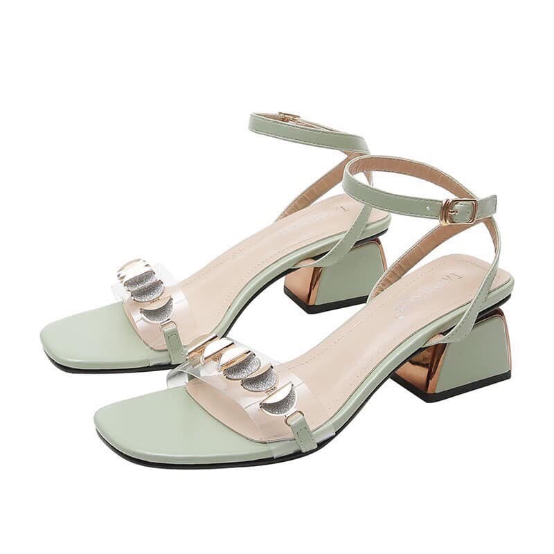 GIÀY SANDAL NỮ PHỐI MIKA MẶT TRĂNG GÓT 5P SANG CHẢNH MÃ M36C