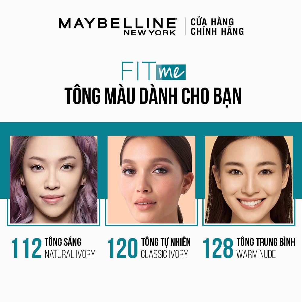 [Bộ trang điểm] Kem nền kiềm dầu chống nắng Fit Me 30ml + Kem lót mịn da Baby Skin 22ml Maybelline New York