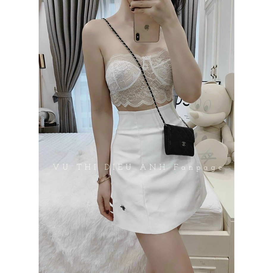 Chân váy chữ A thêu ong loại dày