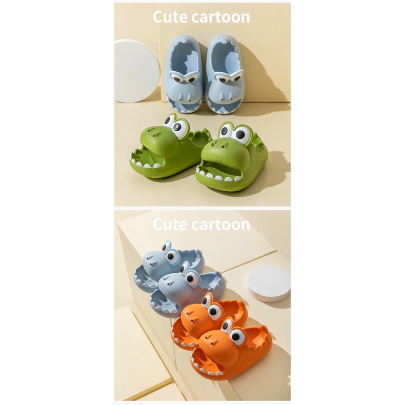 AMILA Dép Đi Trong Nhà Đế Dày Chống Trượt Họa Tiết Khủng Long Hoạt Hình Cho Bé bé trai và bé gái dép hoạt hình