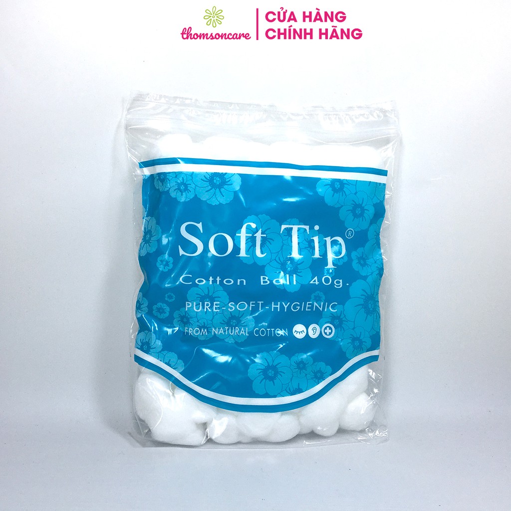 Bông viên tròn Softtip - bông gòn đút tai cho mẹ sau sinh - nhập khẩu từ Thái Lan