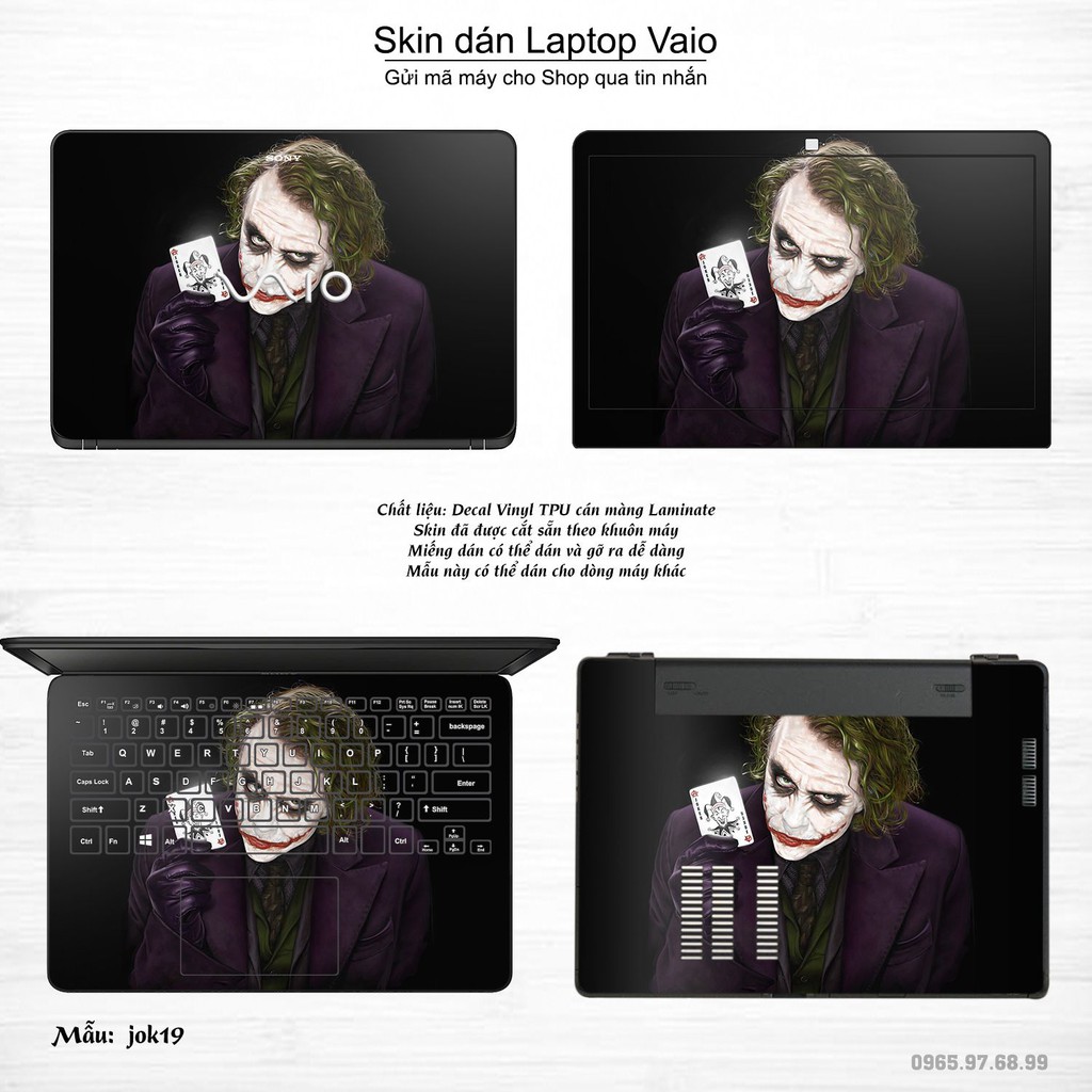 Skin dán Laptop Sony Vaio in hình Joker nhiều mẫu 3 (inbox mã máy cho Shop)