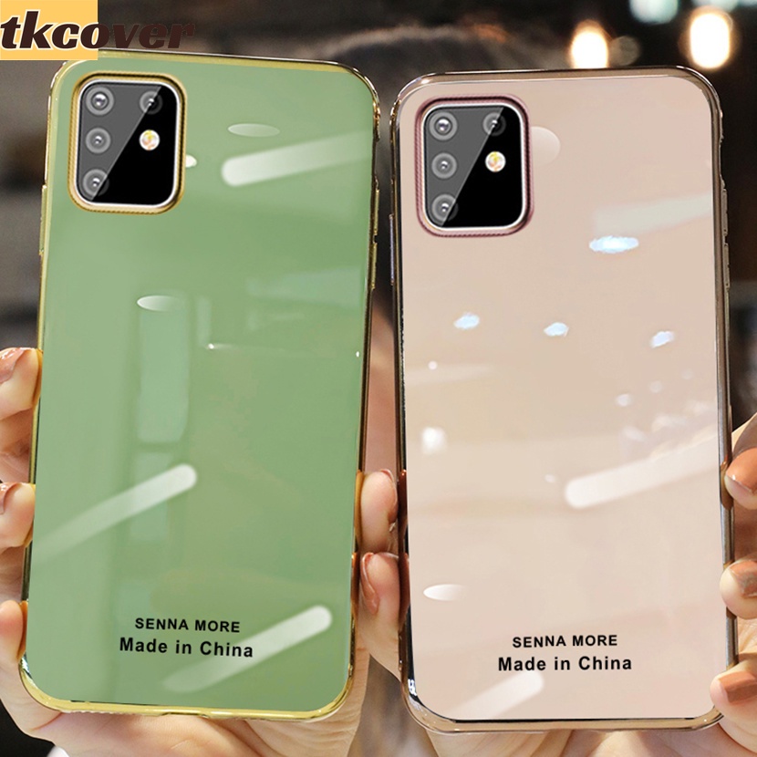 Ốp điện thoại silicon tráng gương mạ vàng cho Samsung Galaxy Note 20 Ultra Note 10+ 10 Lite 9 8 S9 Plus S10 Lite