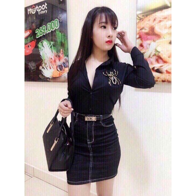 Áo SơMi Kate Nhện Đính Đá Cao Cấp
