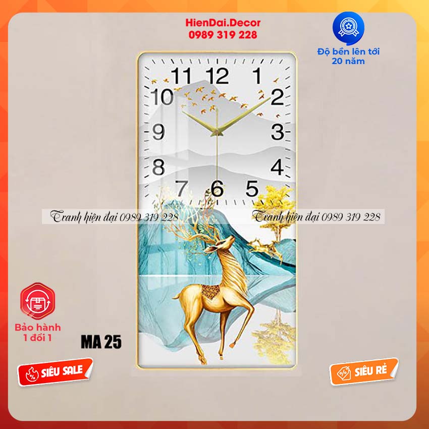 Tranh đồng hồ treo tường tráng gương 3d kim trôi cao cấp Giá Xưởng_Trang trí,deocor nhà cửa phòng khách, phòng ngủ