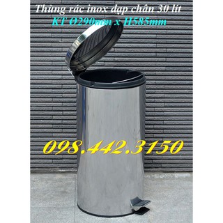Thùng rác inox đạp chân 30L
