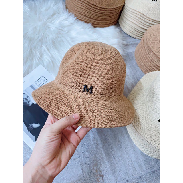 Mũ cói chữ M phong cách Hàn Quốc, đi chơi, đi biển, đi du lịch