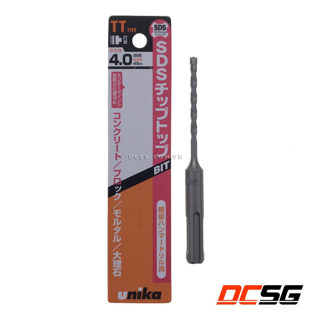 Mũi khoan bê tông hợp kim SDS-plus 3.2-6.0mm Unika| DCSG