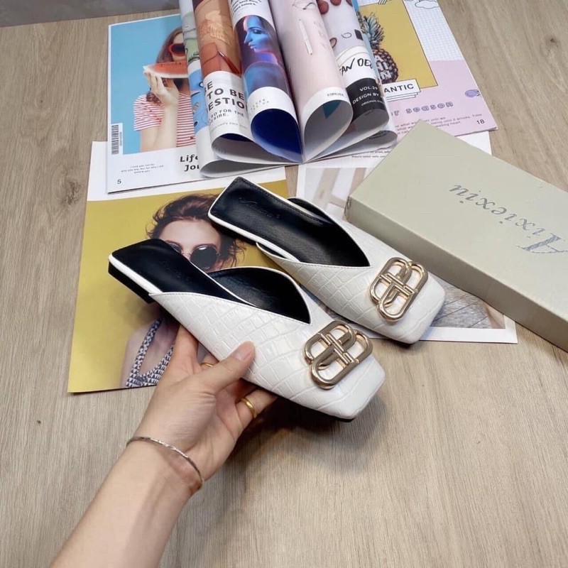 FREE SHIP giày sục nữ khóa B mũi vuông êm chân dễ phối đồ | BigBuy360 - bigbuy360.vn