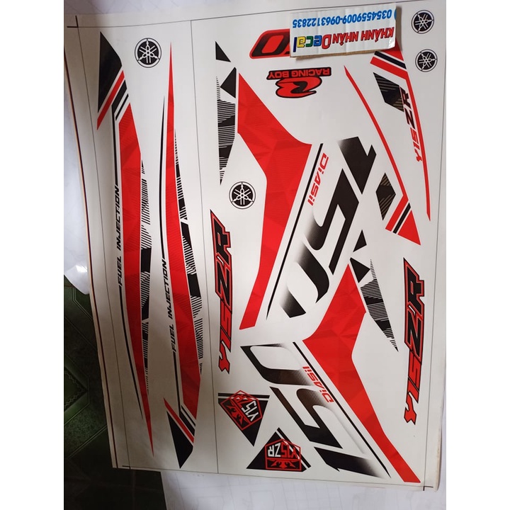 tem rời ex 150 y15zr đỏ đen xe trắng