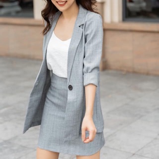 Sét Áo blazer & chân váy suông A