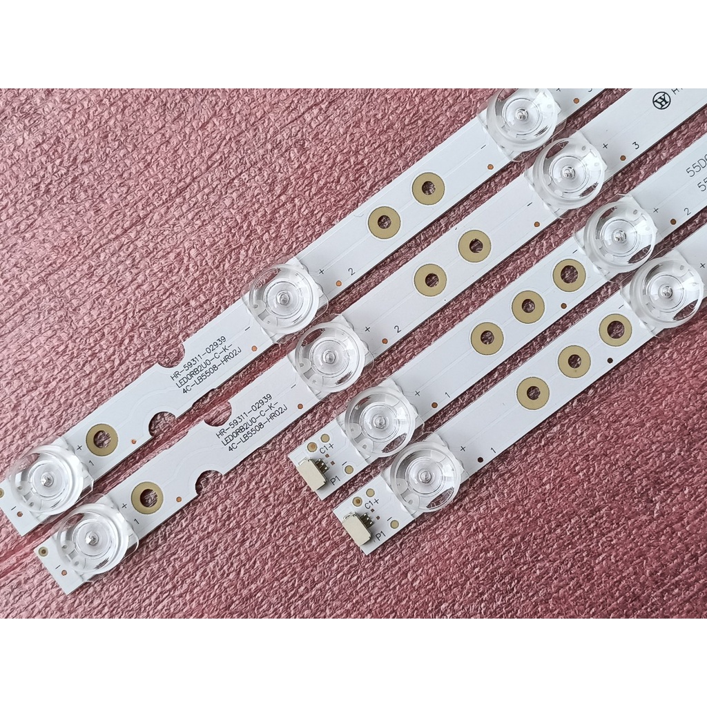 THANH ĐÈN LED TIVI TCL 55S6500 55P65S 55A660U HÀNG MỚI 100%, BỘ 4 THANH, 2 THANH A 8 BÓNG VÀ 2 THANH B 7 BÓNG