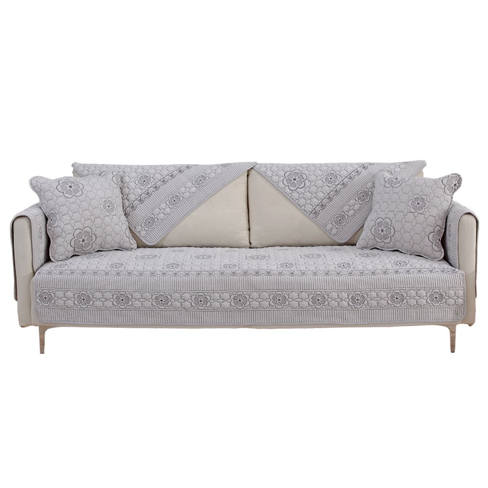 Áo bọc ghế sofa thêu hoạ tiết hai mặt chất liệu vải cotton cao cấp dùng bốn mùa hàng mới