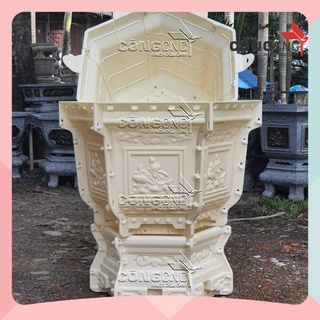 Khuôn Chậu Cảnh ABS Lục Giác 60 Hoa Sen + Khuôn Chân Đôn Bệ 60 - LG60HSDB