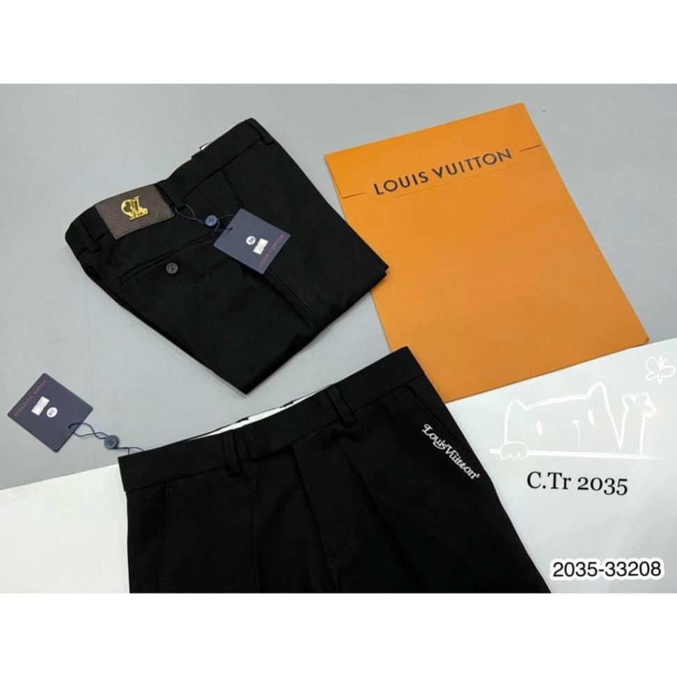 Quần Âu Nam LV Cao Cấp Chữ Thêu - Quần Vải Nam LV Cao Cấp