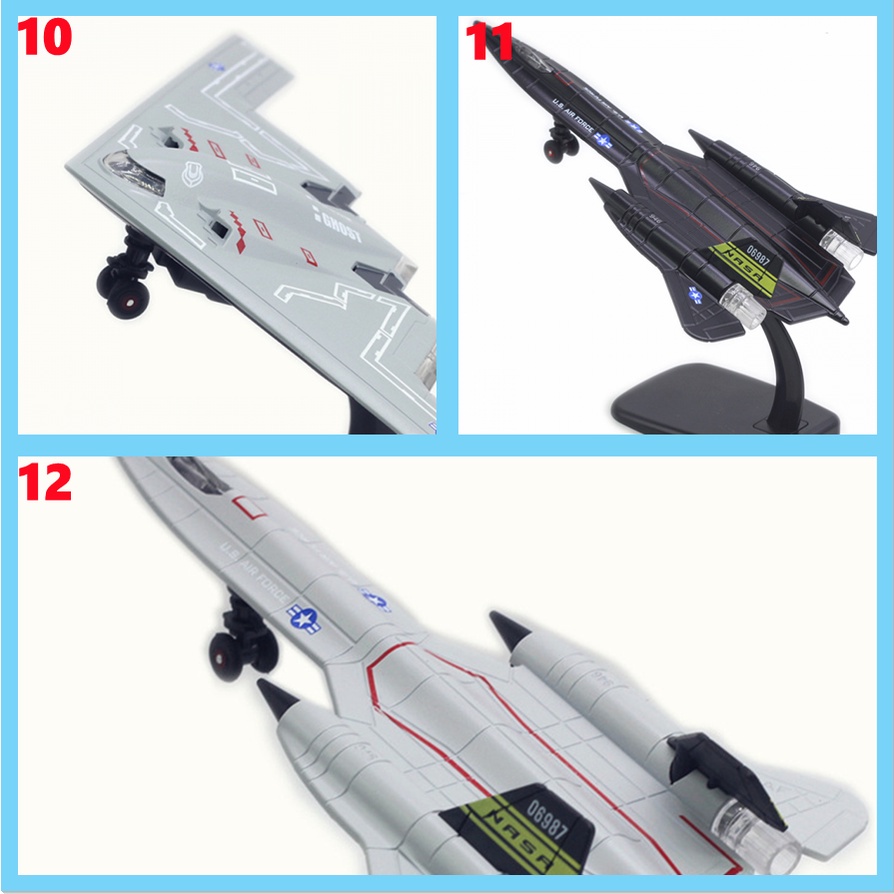 Mô hình máy bay chiến đấu bằng hợp kim F-16 Su-35-18 F35-20 22cm