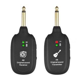 UHF Guitar Wireless System Transmitter Receiver Built-in Rechargeable