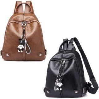 Balo Nữ da thời trang phong cách mới tặng kèm gấu - balo TLBL00077