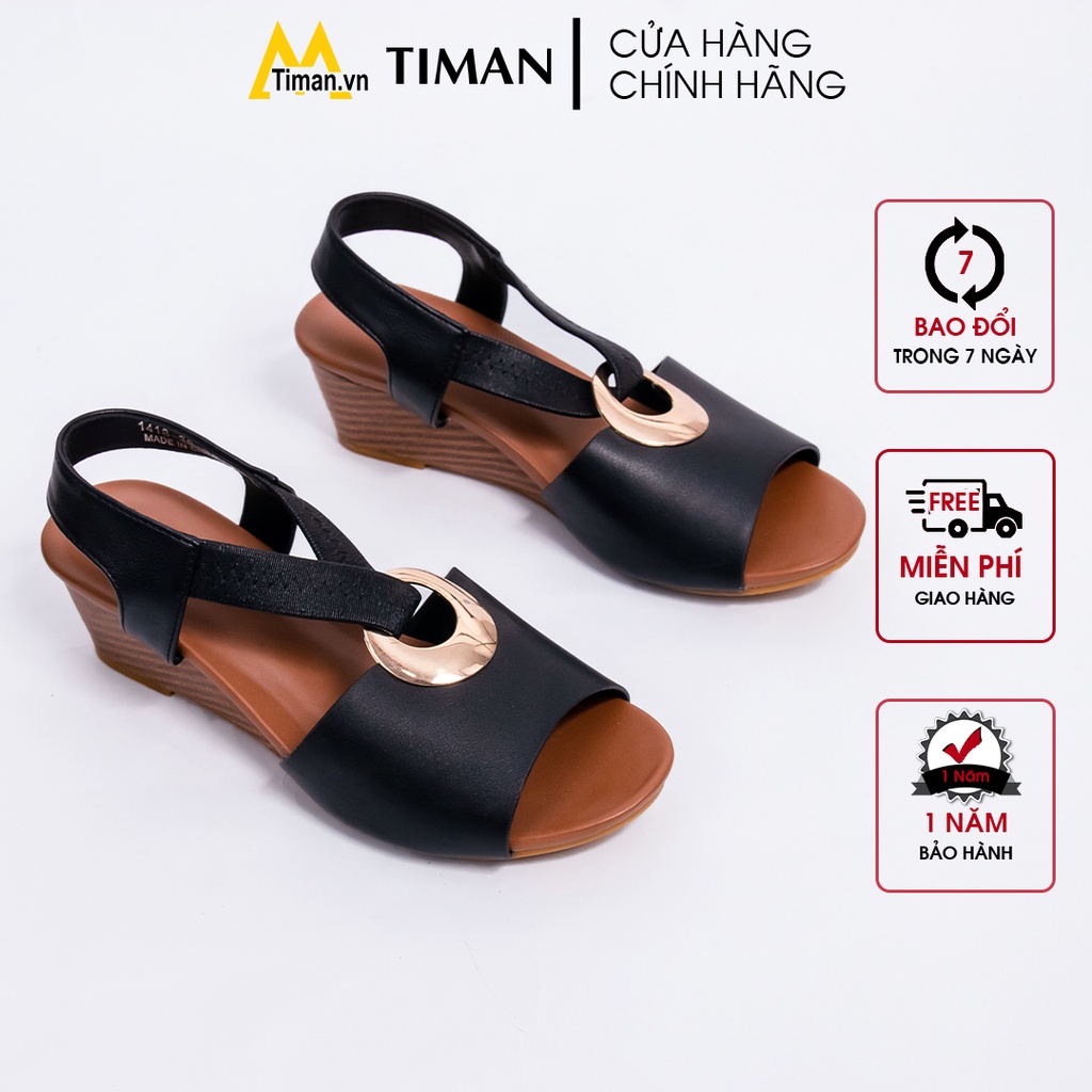 Giày sandal nữ đế xuồng trung niên TIMAN P96 cao cấp chính hãng bảo hành 1 năm