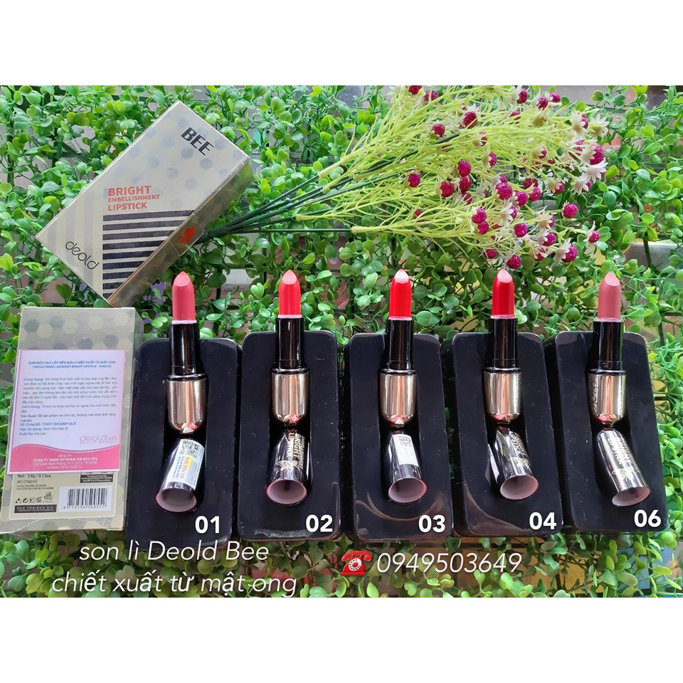 son môi cao cấp bền màu chiết xuất từ mật ong Deold Embellistment Bright Lipstick