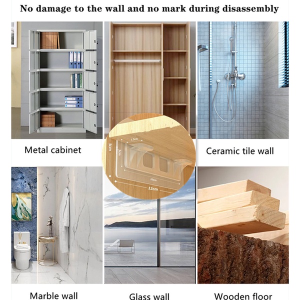 Miếng dán móc đỡ kệ không dấu không cần khoan lỗ cho tủ quần áo