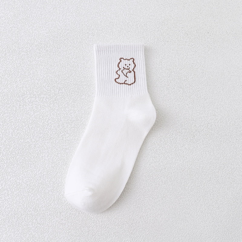 Vớ Tất Cổ Cao Icon Trắng Cotton Kháng Khuẩn freesize nam nữ hàng loại 1 bao đổi trả MRSOCKS - VC022