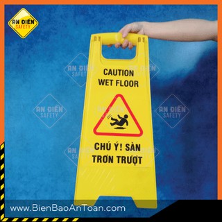 Biển báo An Điền Safety - Biển báo SÀN TRƠN TRƯỢT bằng nhựa ABS gấp mở chữ A, dễ dàng di chuyển và lưu giữ