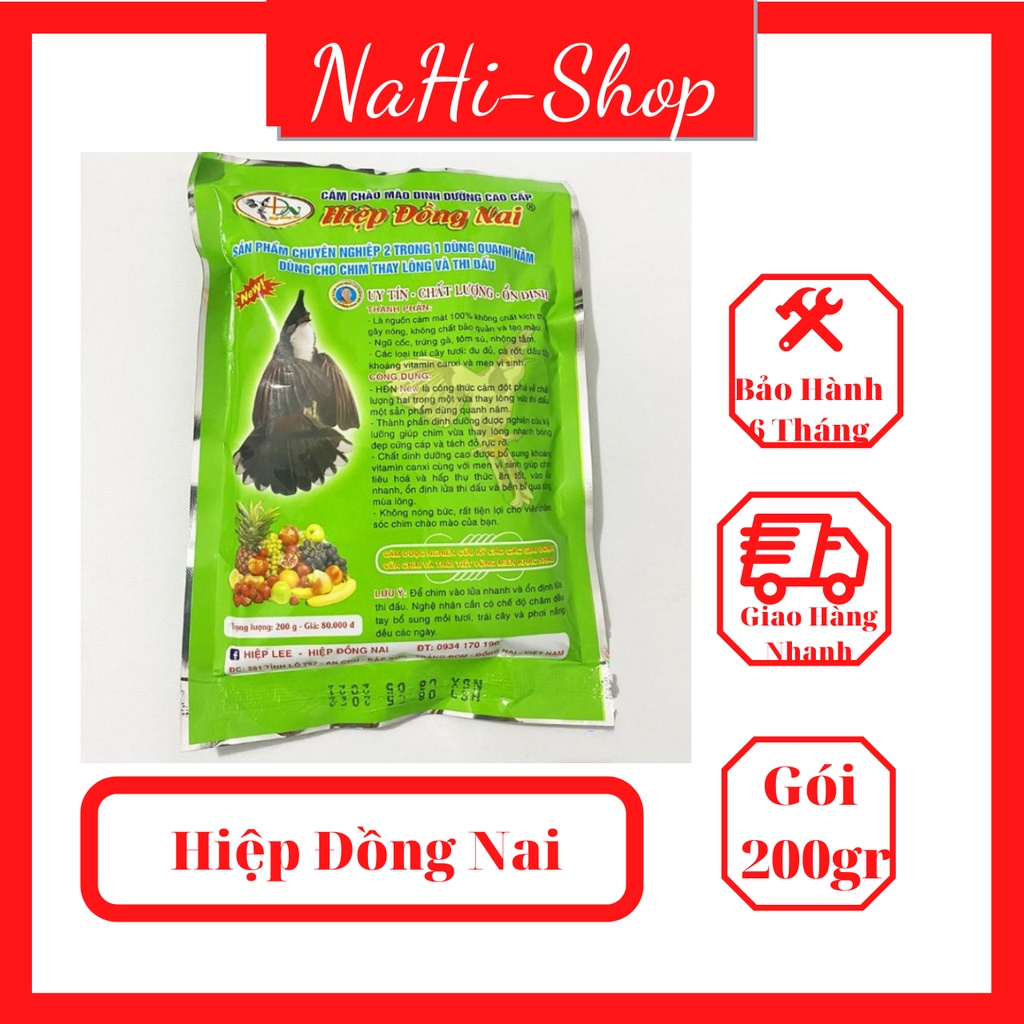 Cám Chào Mào Hiệp Đồng Nai 200gr - gói Xanh , Thức Ăn Cho Giusp Thay Lông và Thi Đấu - NaHi Shop