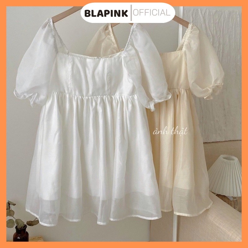 Váy babydoll Blapink Tay Bồng Vải Tơ Ulzzang