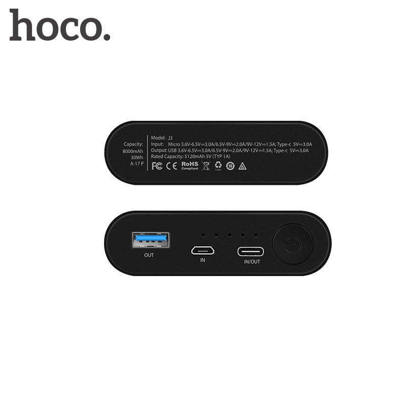 Pin sạc dự phòng HOCO J3 8000mAh hỗ trợ sạc nhanh QC 3.0 - Huco Việt Nam