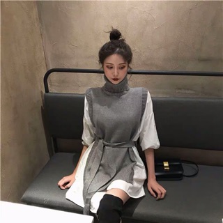 Set váy len sơmi chảnh điệu