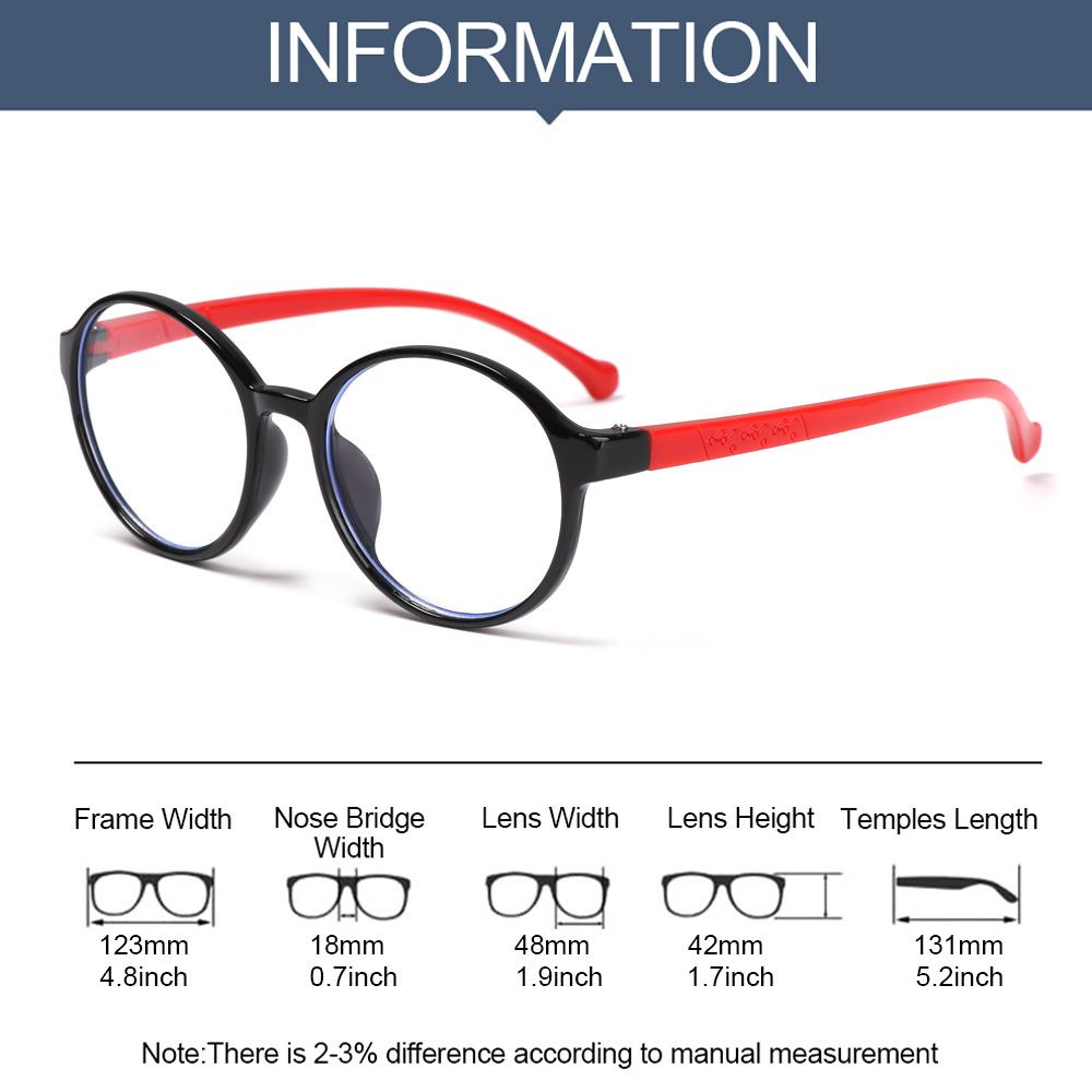 SMILE Children Boys Girls Comfortable Eyeglasses Portable Anti-blue Light Kids Glasses Online Classes Fashion Computer Eye Protection Ultra Light Frame/Multicolor