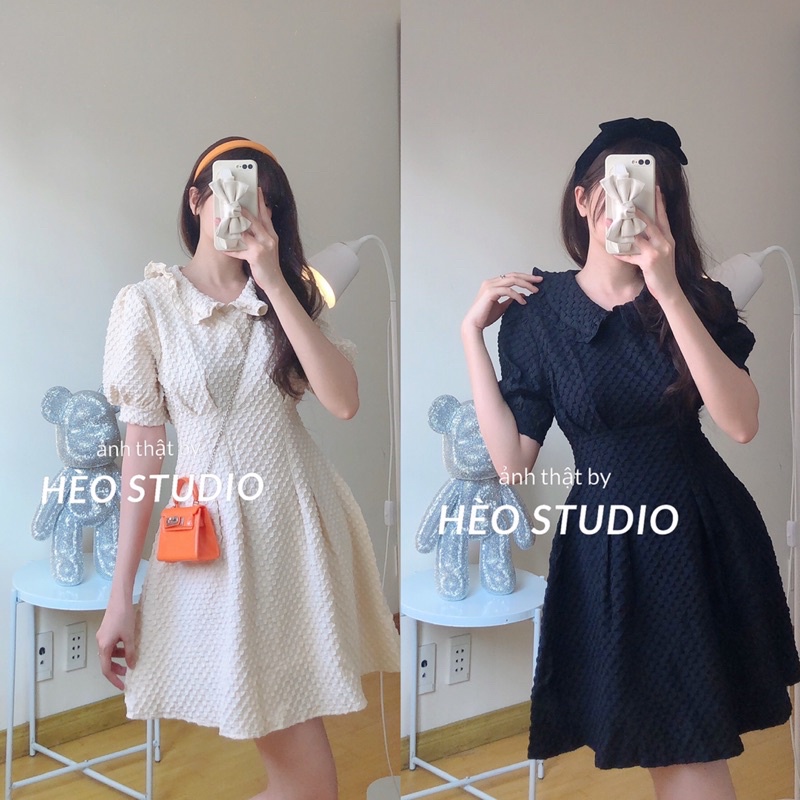 Đầm Xốp Cổ Sen Chiết Eo 3 Màu Hèo Studio (Ảnh Thật + Video)