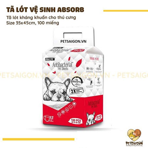 TÃ LÓT VỆ SINH KHÁNG KHUẨN ABSORB CHO CHÓ MÈO MIẾNG LẺ