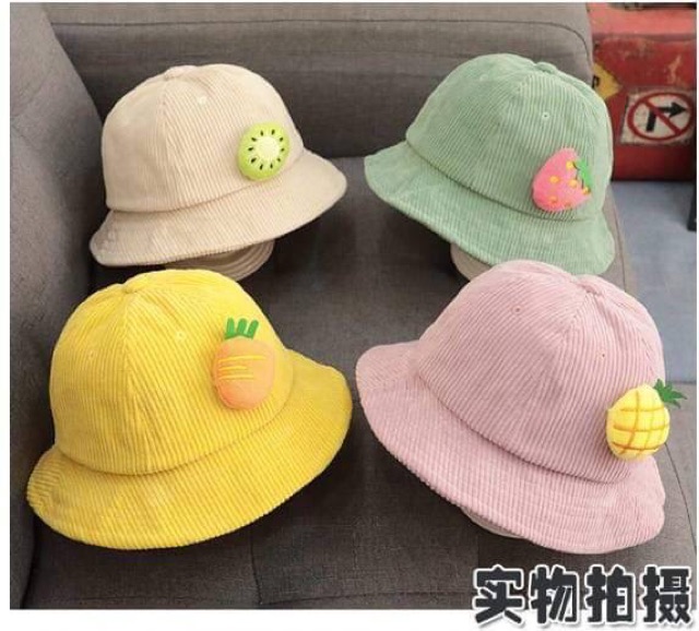 Mũ bucket trẻ em hình trái cây hot 2019
