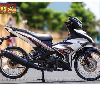 Tem rời ex 150 mx king dán xe trắng phối xám đỏ đen