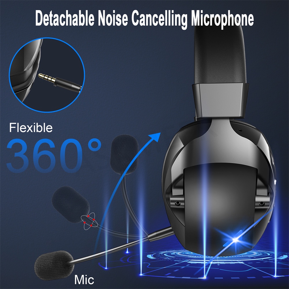 Tai Nghe Chơi Game Bluetooth Không Dây 2.4Ghz Có Mic Cho PS5 PS4 / Laptop / Điện Thoại Sử Dụng 48 Giờ