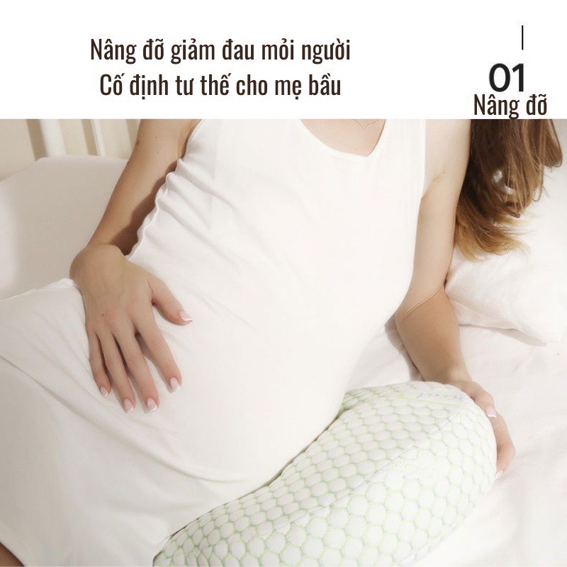 Gối Bầu Cánh Tiên Cao Cấp Nâng Đỡ Bụng Hỗ Trợ Giảm Đau Lưng Cho Mẹ Bầu- hàng loại 1