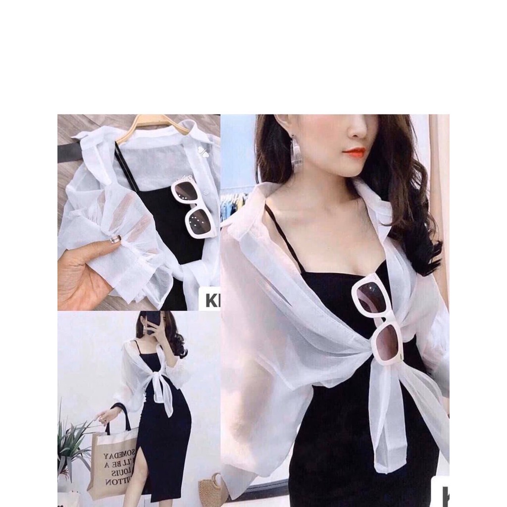 Áo khoác voan mỏng sơ mi (có hình ảnh thật) | BigBuy360 - bigbuy360.vn