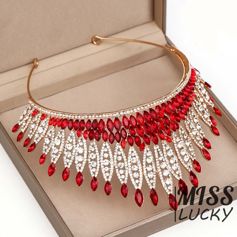 Vương miện cài tóc đính đá nhân tạo phong cách retro thời trang dành cho cô dâu