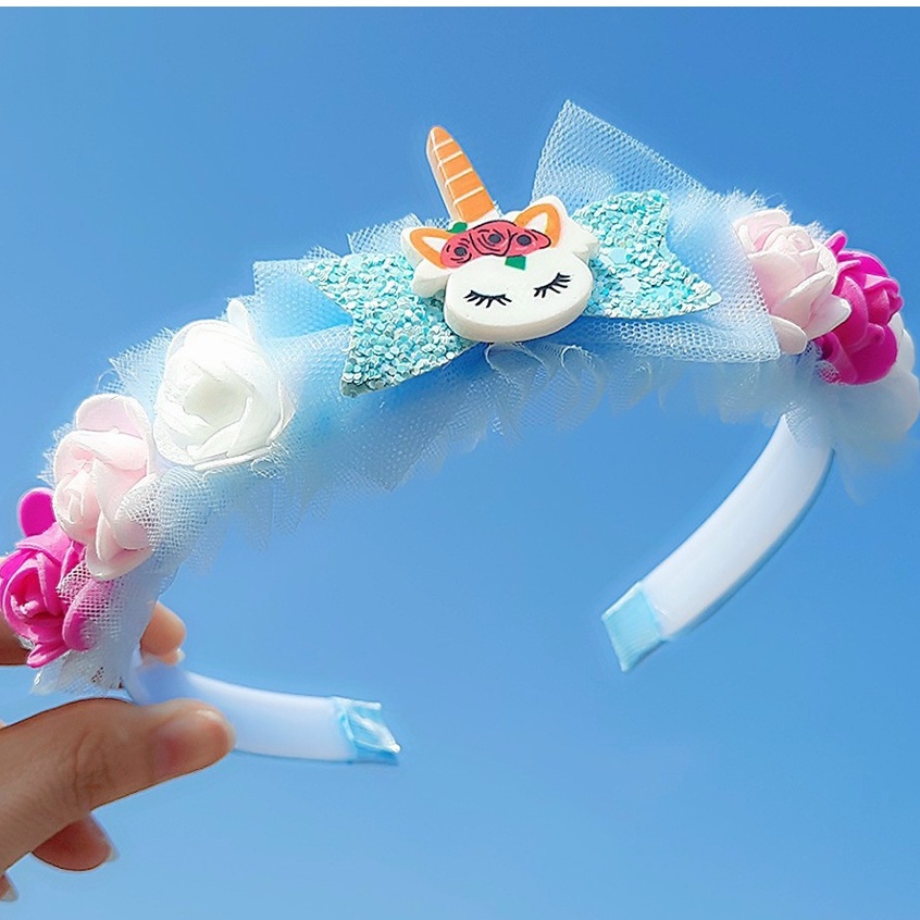 Cài tóc vải von cute công chúa cho bé gái có lò xo nhúng cao cấp