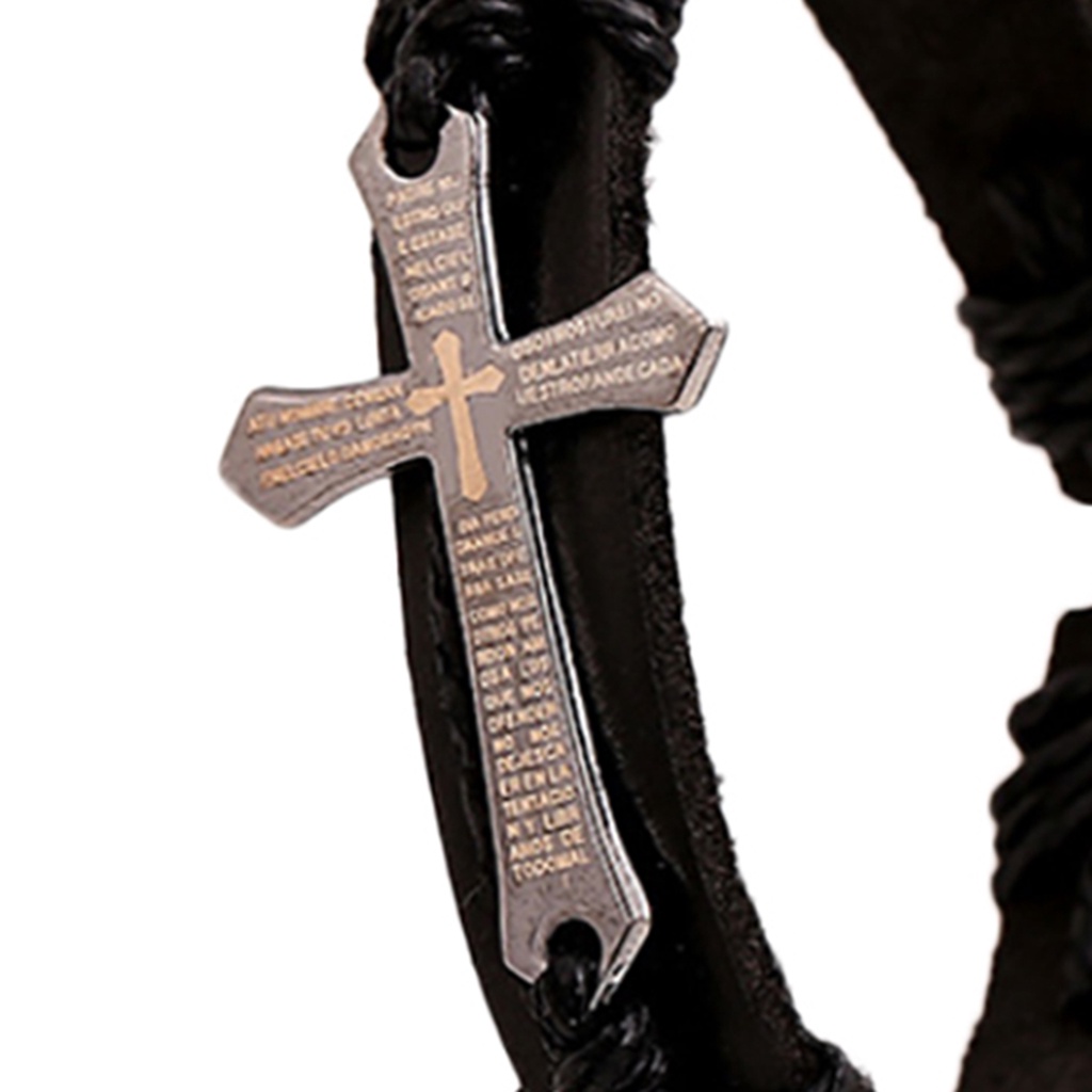 Vòng tay giả da phối dây đan thời trang cho nam