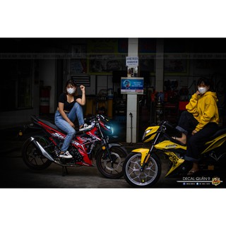 Tem xe chữ tàu SATRIA ( TEM IN 3 LỚP bảo hành màu 3 năm )