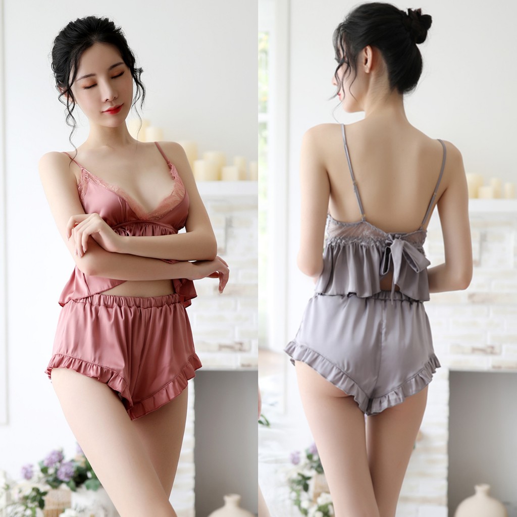 Bộ đồ ngủ lụa croptop 2 dây  MIA BRA M2 | BigBuy360 - bigbuy360.vn