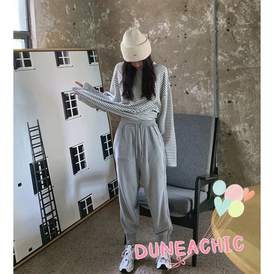 DUNEA Quần Dài Thể Thao Lưng Cao Dáng Rộng Thiết Kế Quyến Rũ Cho Nữ