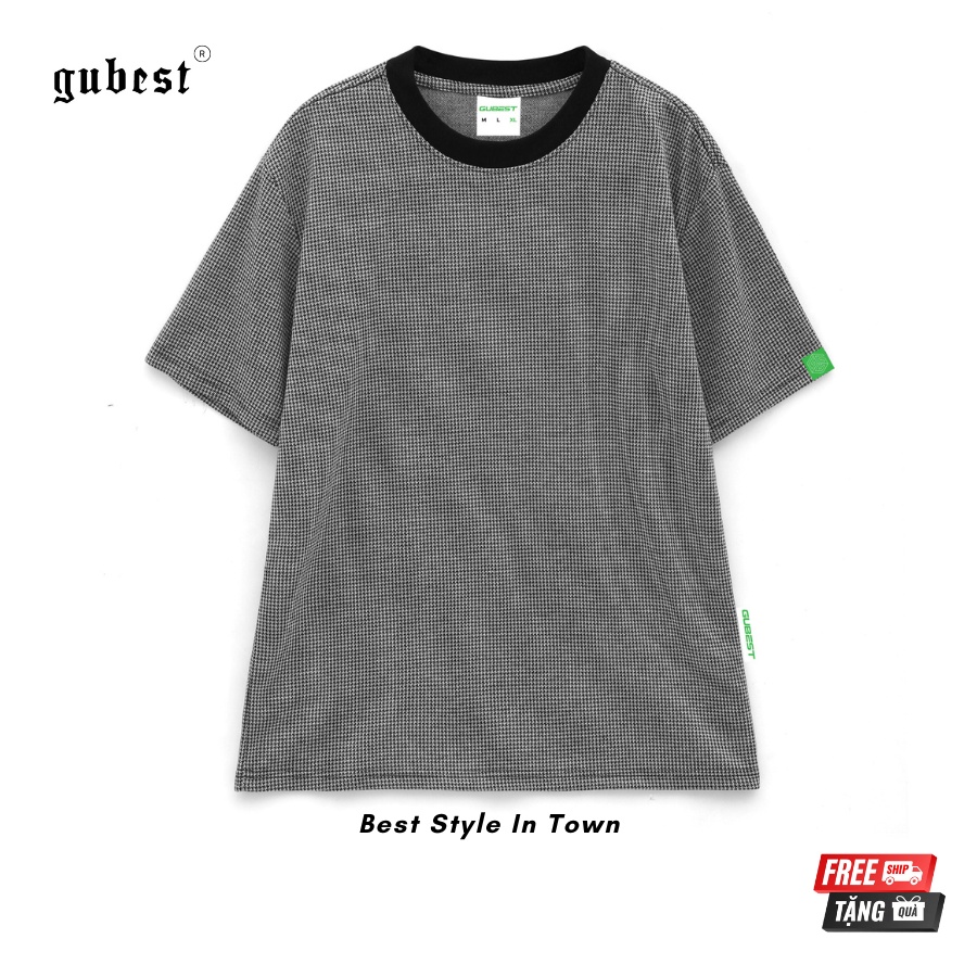 Áo Thun GUBEST LUXURY CHÌ Tee Sọc Form Rộng Tay Lỡ Unisex Streetwear Oversize Cổ Tròn Nam Nữ 100% Cotton Ngoại Cao Cấp
