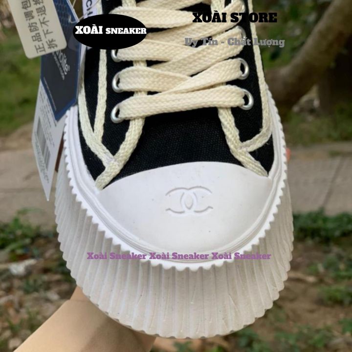 Giày chanel mới tăng chiều cao, giày sneaker chaneo full phụ kiện hàng cao cấp, full size 36-39 XOÀI SNEAKER86