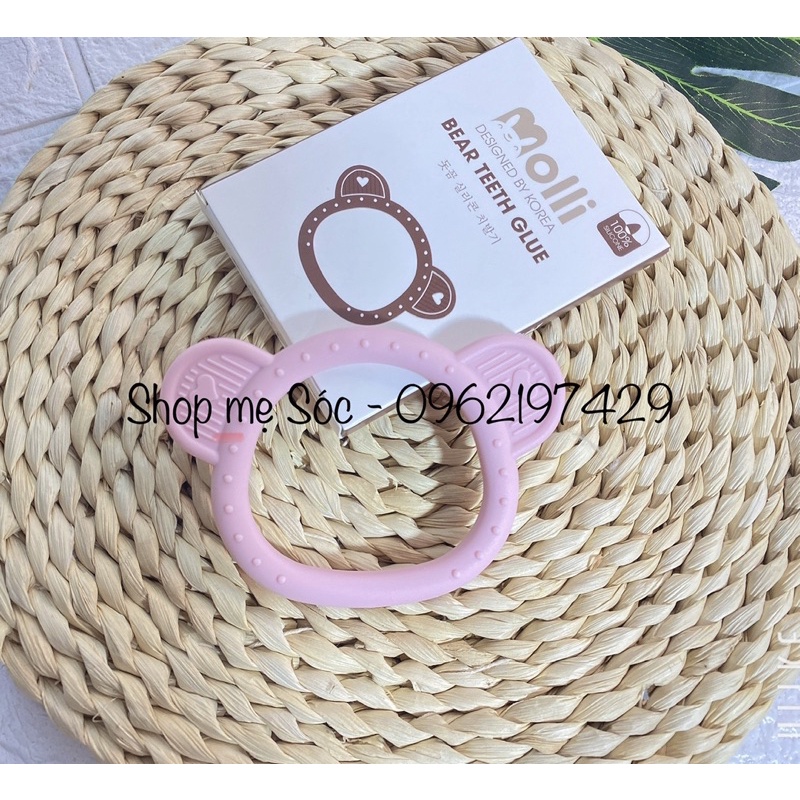 Gặm nướu hình gấu silicon Molli - không mùi, không BPA - an toàn cho bé