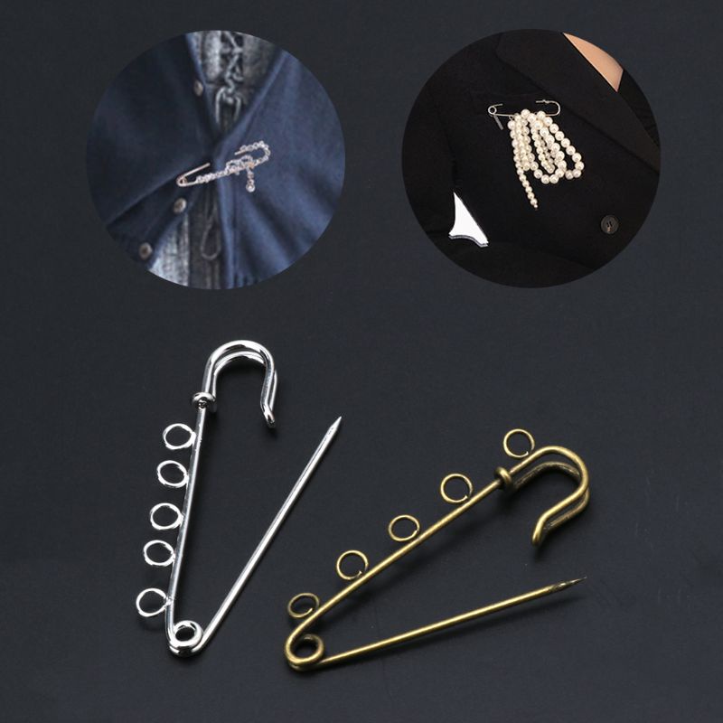 Set 10 Ghim Cài Áo 5 Lỗ Bằng Đồng Bạc DIY